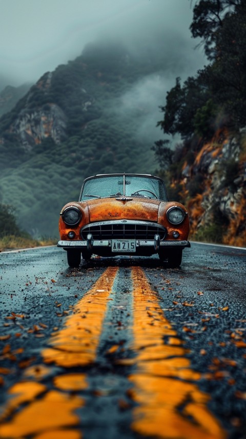 Classic Vintage Old Car On Road Aesthetics (169)