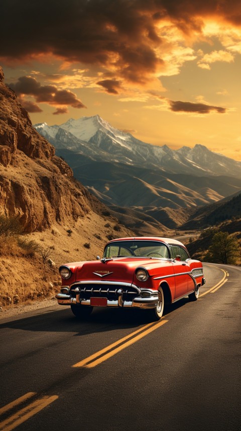 Classic Vintage Old Car On Road Aesthetics (160)