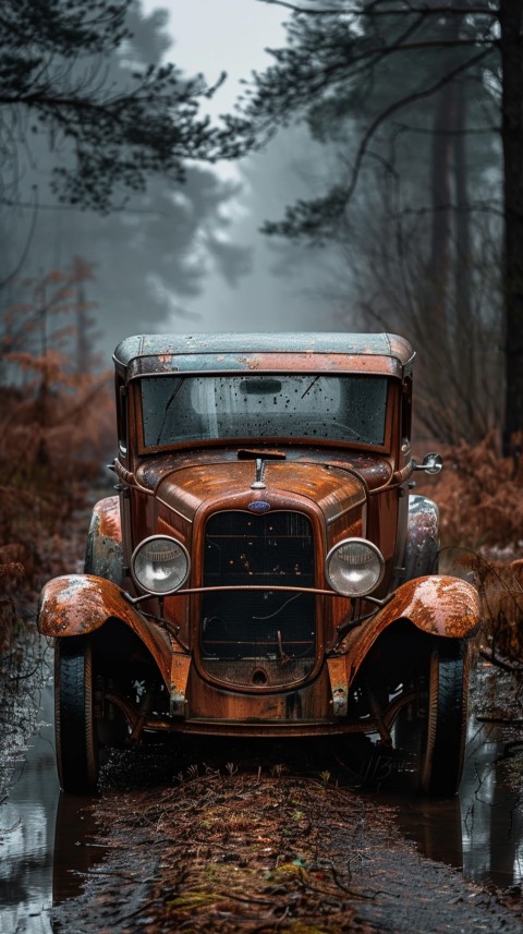 Classic Vintage Old Car On Road Aesthetics (177)