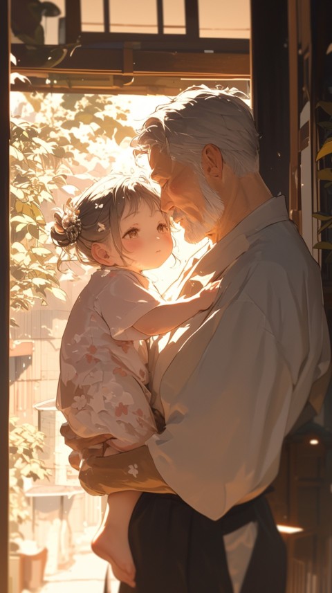 Anime Dad's Love Aesthetic Baby Daughter Son Father Kids (33)