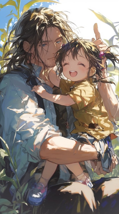 Anime Dad's Love Aesthetic Baby Daughter Son Father Kids (23)