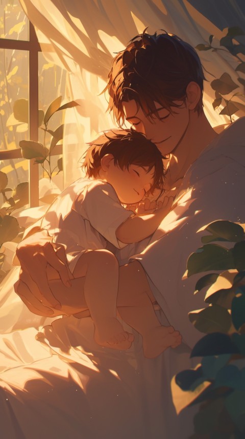 Anime Dad's Love Aesthetic Baby Daughter Son Father Kids (95)