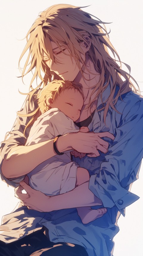 Anime Dad's Love Aesthetic Baby Daughter Son Father Kids (143)