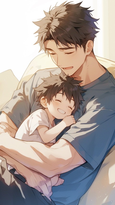 Anime Dad's Love Aesthetic Baby Daughter Son Father Kids (165)