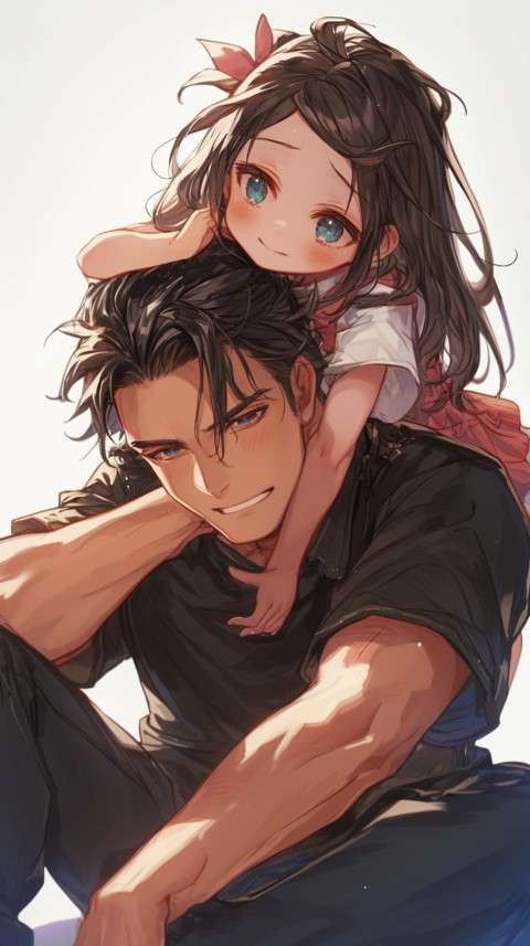 Anime Dad's Love Aesthetic Baby Daughter Son Father Kids (169)