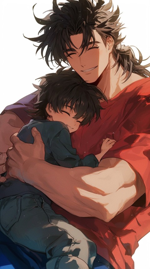Anime Dad's Love Aesthetic Baby Daughter Son Father Kids (189)