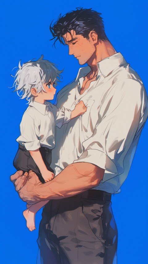 Anime Dad's Love Aesthetic Baby Daughter Son Father Kids (154)