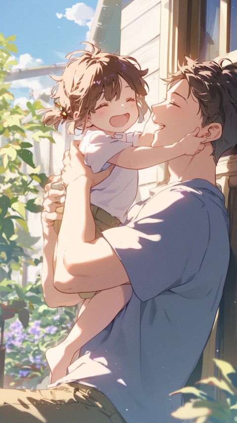 Anime Dad's Love Aesthetic Baby Daughter Son Father Kids (161)