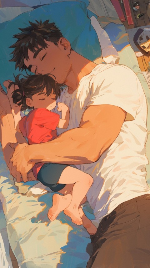 Anime Dad's Love Aesthetic Baby Daughter Son Father Kids (221)