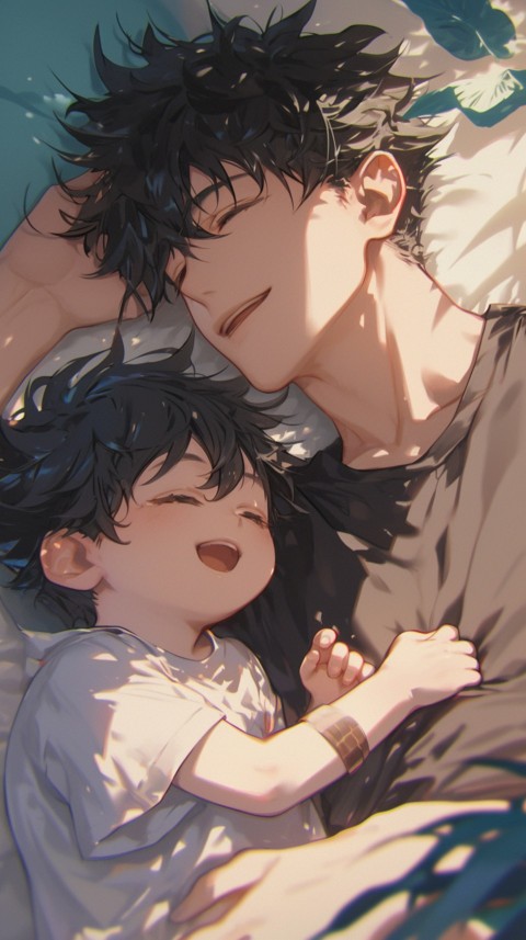 Anime Dad's Love Aesthetic Baby Daughter Son Father Kids (296)
