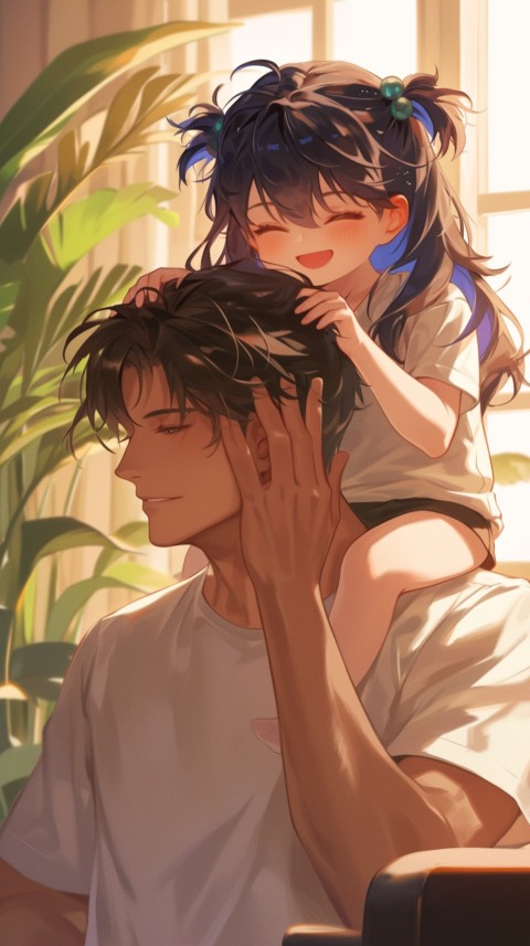 Anime Dad's Love Aesthetic Baby Daughter Son Father Kids (291)