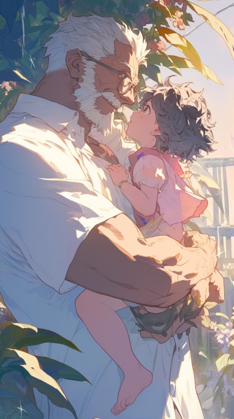 Anime Dad's Love Aesthetic Baby Daughter Son Father Kids (259)
