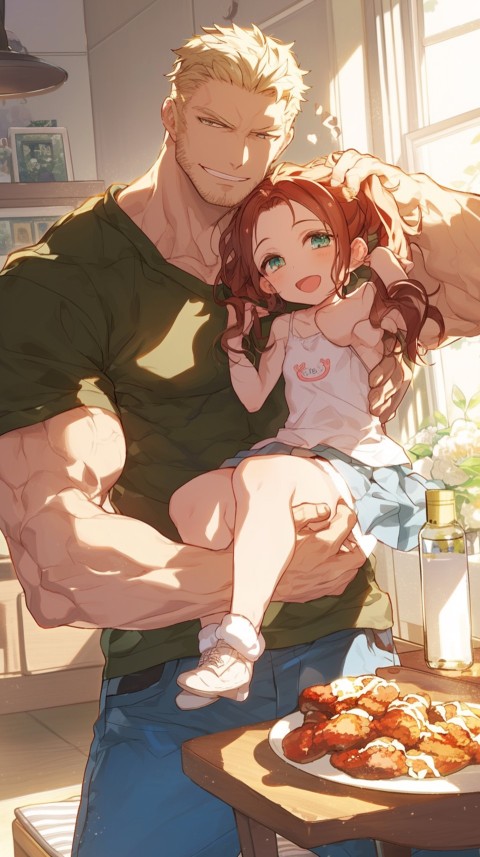 Anime Dad's Love Aesthetic Baby Daughter Son Father Kids (317)