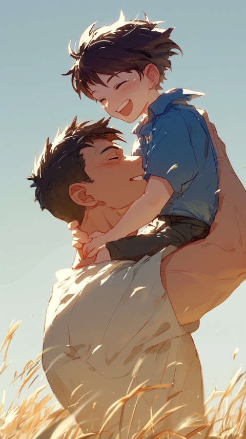 Anime Dad's Love Aesthetic Baby Daughter Son Father Kids (327)