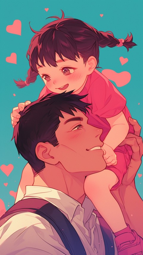 Anime Dad's Love Aesthetic Baby Daughter Son Father Kids (387)