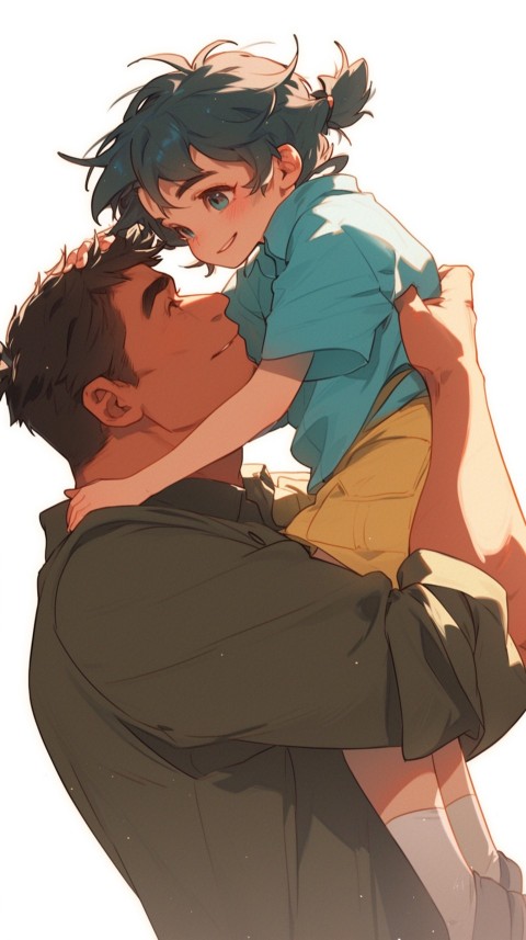 Anime Dad's Love Aesthetic Baby Daughter Son Father Kids (431)
