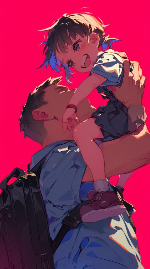 Anime Dad's Love Aesthetic Baby Daughter Son Father Kids (441)