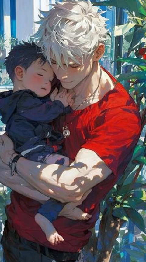 Anime Dad's Love Aesthetic Baby Daughter Son Father Kids (416)
