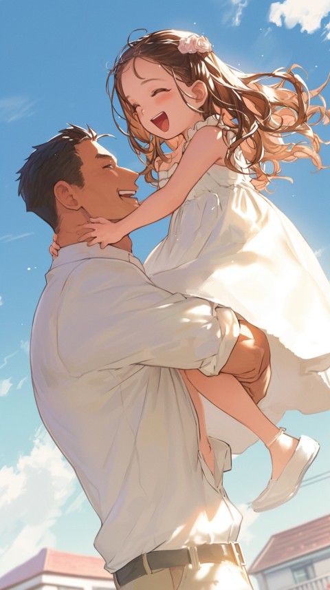 Anime Dad's Love Aesthetic Baby Daughter Son Father Kids (429)