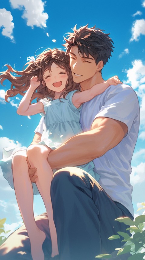 Anime Dad's Love Aesthetic Baby Daughter Son Father Kids (435)