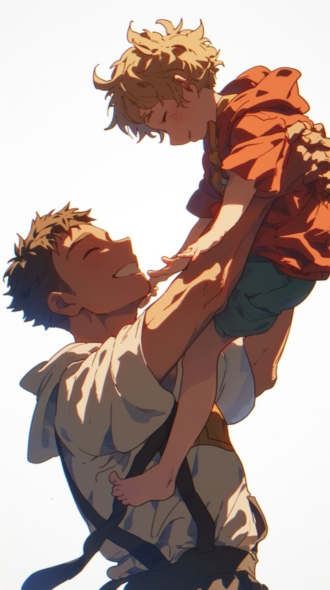 Anime Dad's Love Aesthetic Baby Daughter Son Father Kids (427)