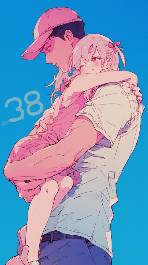 Anime Dad's Love Aesthetic Baby Daughter Son Father Kids (413)
