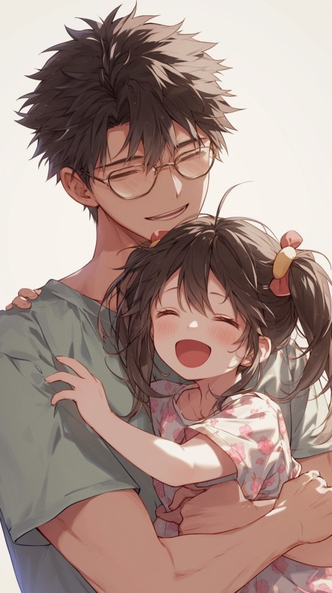 Anime Dad's Love Aesthetic Baby Daughter Son Father Kids (480)