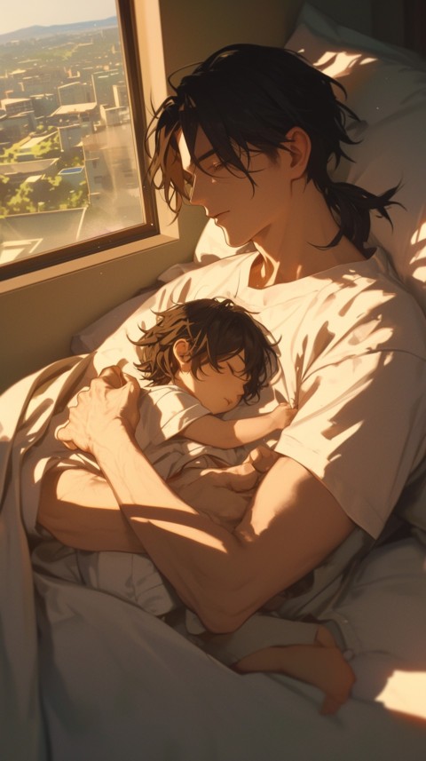 Anime Dad's Love Aesthetic Baby Daughter Son Father Kids (484)