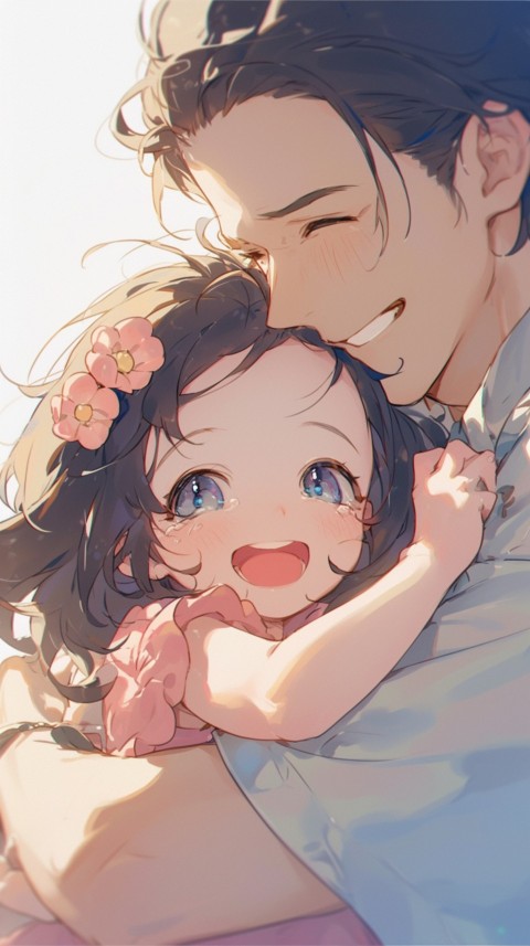 Anime Dad's Love Aesthetic Baby Daughter Son Father Kids (463)