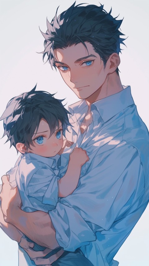 Anime Dad's Love Aesthetic Baby Daughter Son Father Kids (513)