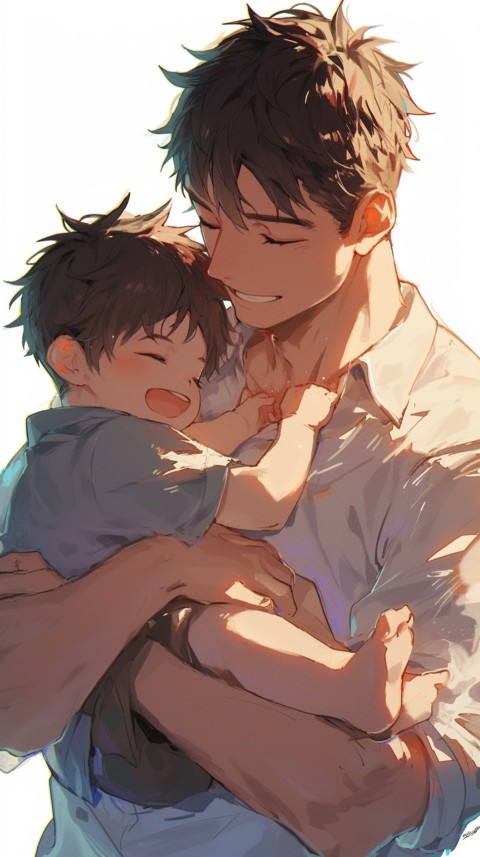 Anime Dad's Love Aesthetic Baby Daughter Son Father Kids (548)