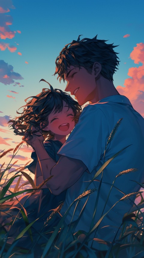 Anime Dad's Love Aesthetic Baby Daughter Son Father Kids (529)
