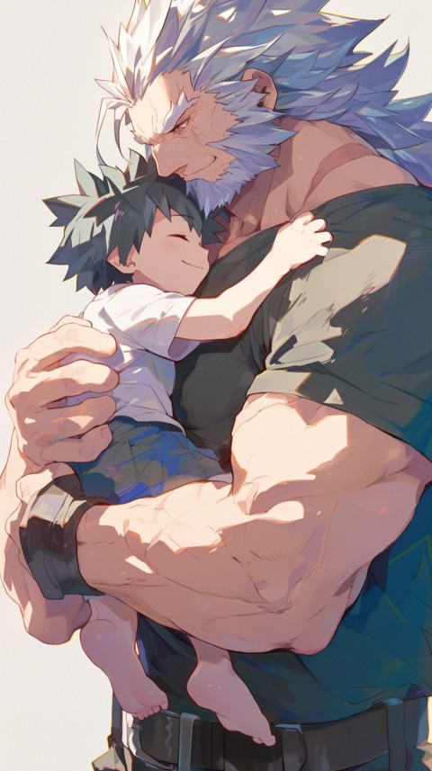 Anime Dad's Love Aesthetic Baby Daughter Son Father Kids (550)