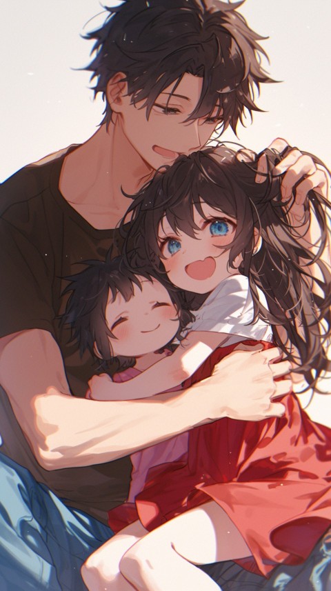 Anime Dad's Love Aesthetic Baby Daughter Son Father Kids (527)