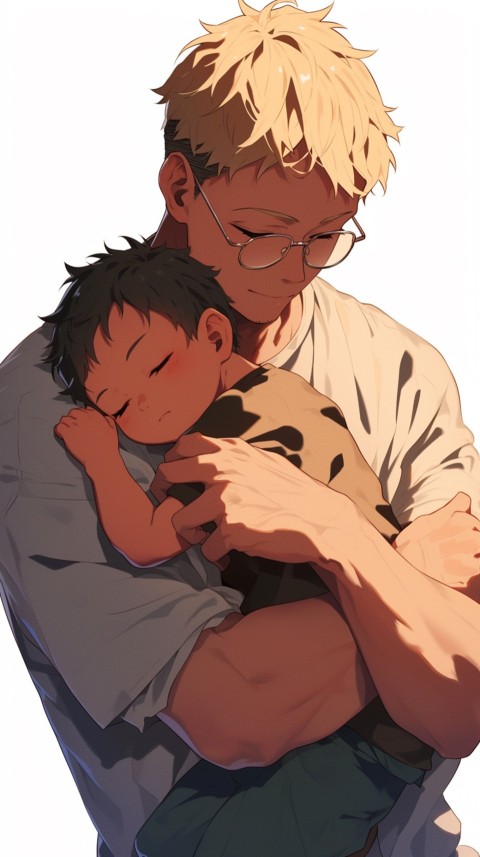 Anime Dad's Love Aesthetic Baby Daughter Son Father Kids (584)