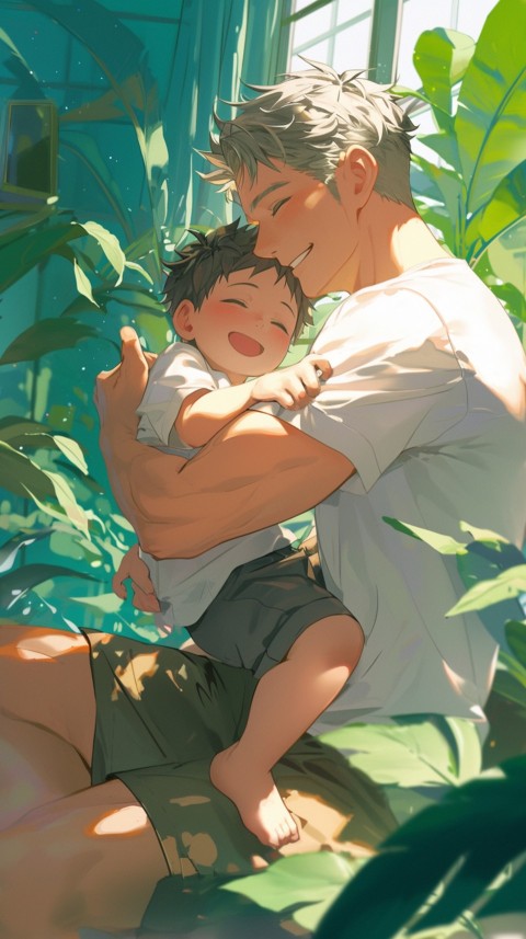 Anime Dad's Love Aesthetic Baby Daughter Son Father Kids (552)