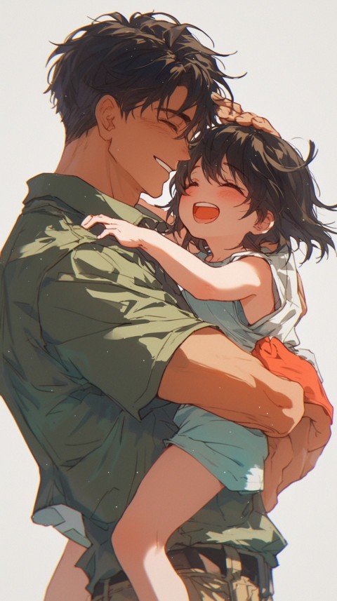 Anime Dad's Love Aesthetic Baby Daughter Son Father Kids (571)