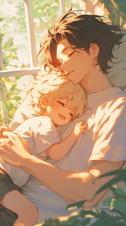 Anime Dad's Love Aesthetic Baby Daughter Son Father Kids (558)