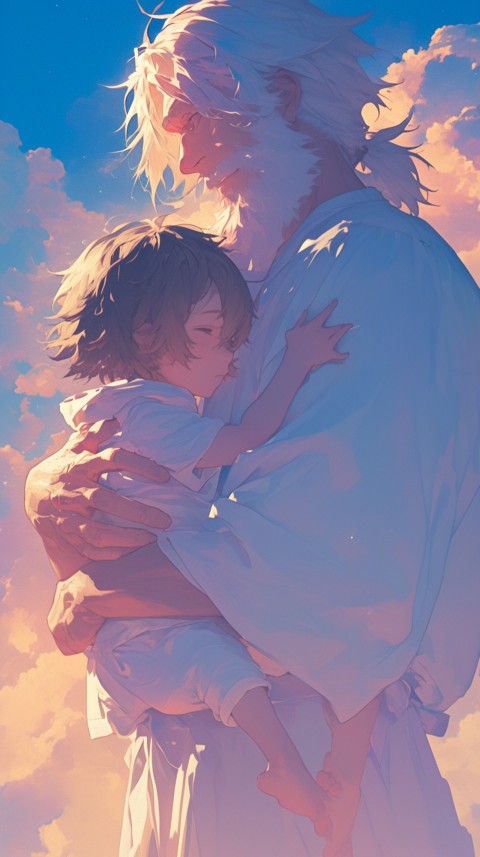 Anime Dad's Love Aesthetic Baby Daughter Son Father Kids (569)