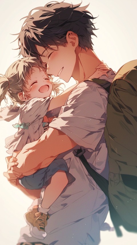 Anime Dad's Love Aesthetic Baby Daughter Son Father Kids (626)
