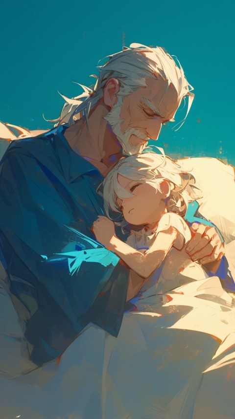 Anime Dad's Love Aesthetic Baby Daughter Son Father Kids (610)