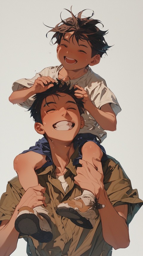Anime Dad's Love Aesthetic Baby Daughter Son Father Kids (616)