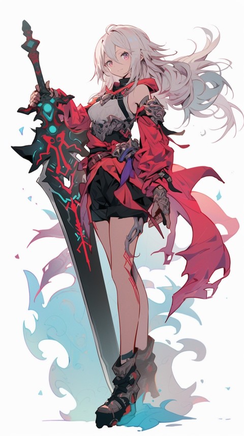 Anime Girl Holding a Sword Dragon Slayer Aesthetics (35)