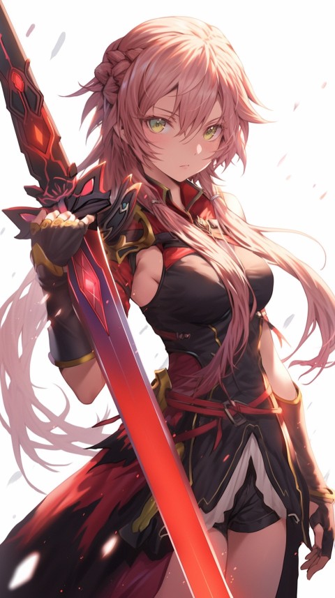 Anime Girl Holding a Sword Dragon Slayer Aesthetics (72)