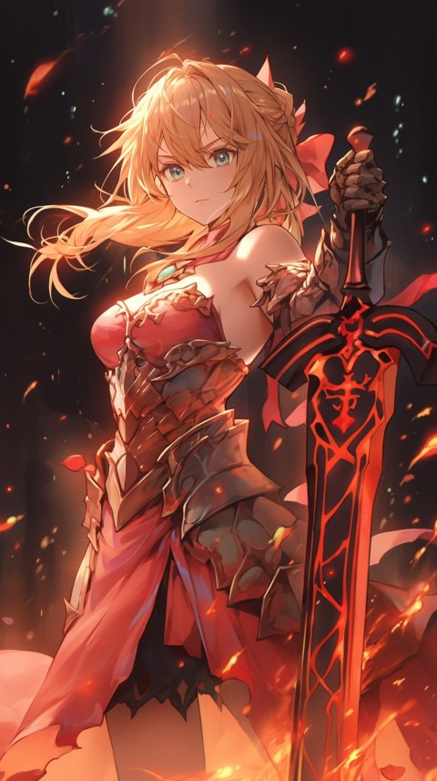 Anime Girl Holding a Sword Dragon Slayer Aesthetics (64)