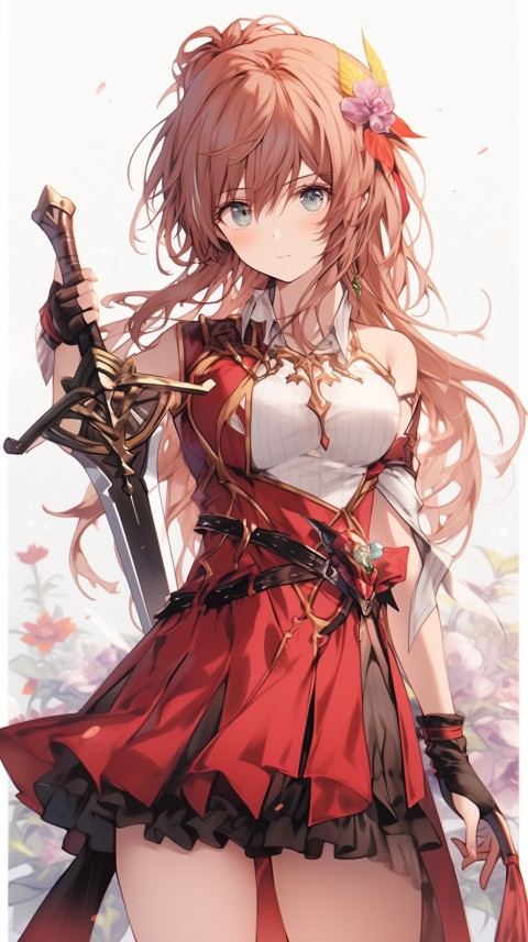 Anime Girl Holding a Sword Dragon Slayer Aesthetics (150)