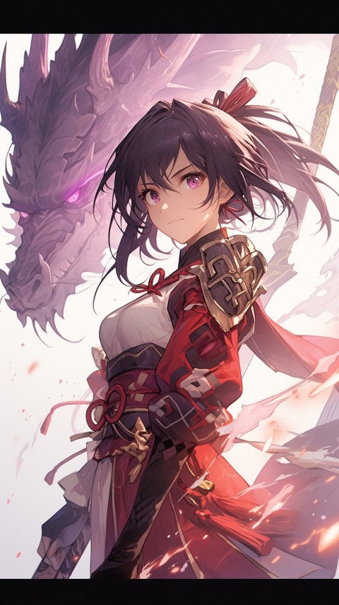 Anime Girl Holding a Sword Dragon Slayer Aesthetics (102)