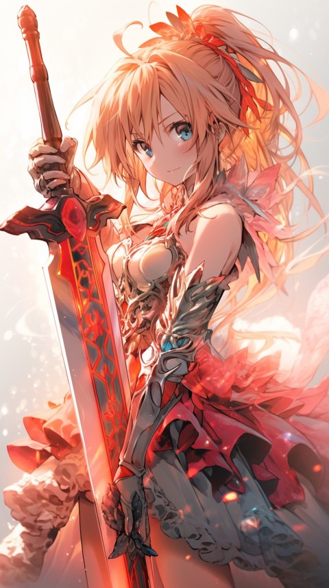 Anime Girl Holding a Sword Dragon Slayer Aesthetics (123)