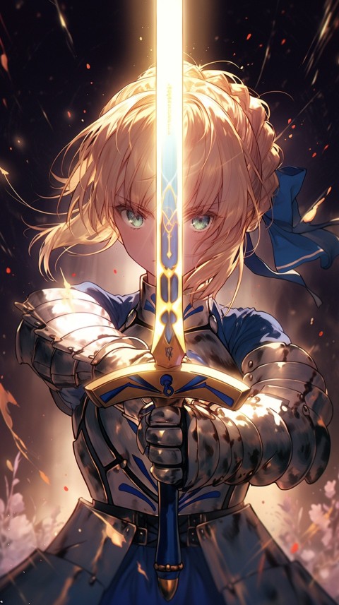 Anime Girl Holding a Sword Dragon Slayer Aesthetics (136)