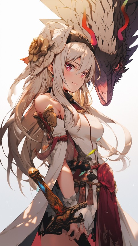 Anime Girl Holding a Sword Dragon Slayer Aesthetics (154)